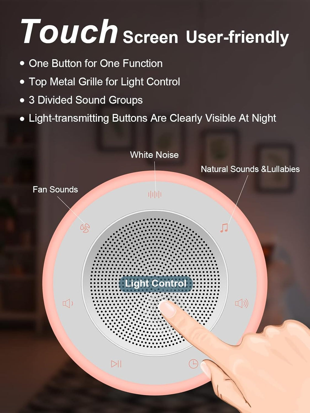 Sound Machine - White Noise Machine for Baby with Night Light | 32 High Fidelity Sounds & 5 Timers