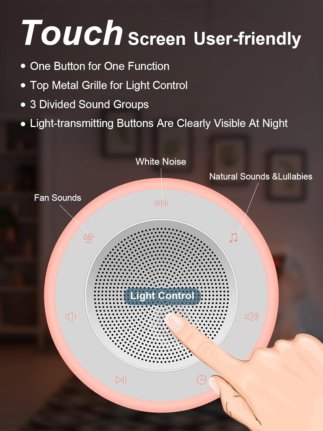 Sound Machine - White Noise Machine for Baby with Night Light | 32 High Fidelity Sounds & 5 Timers