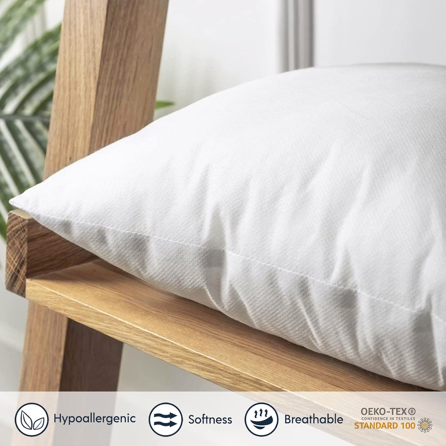 Phantoscope Premium Outdoor Pillow Inserts - Water Resistant Polyester Throw Pillows | 16" x 16" - Pack of 2