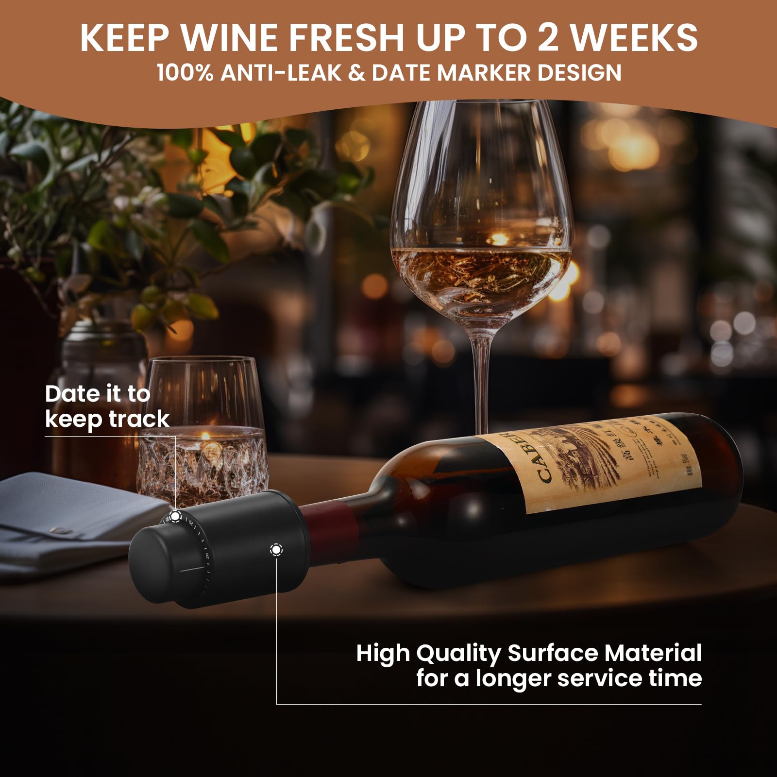 BLUBYEES 4-in-1 Rechargeable Electric Wine Opener Set - Automatic Corkscrew, Foil Cutter, Aerator Pourer, Vacuum Stopper - Wine Lovers Gifts for Women and Men
