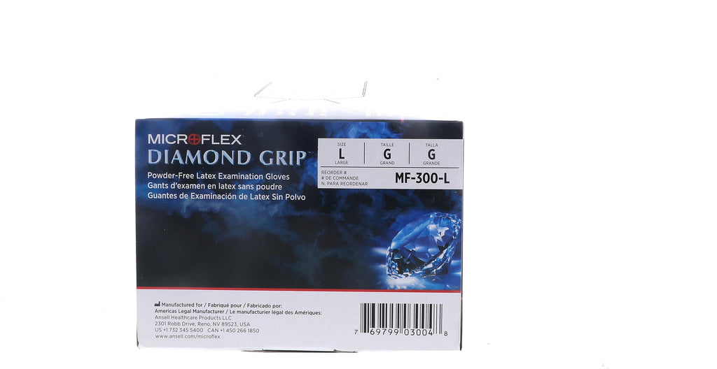 Ansell MICROFLEX Diamond Grip MF-300 Exam Standard Gloves - Size L, Natural (Bundle of 200)