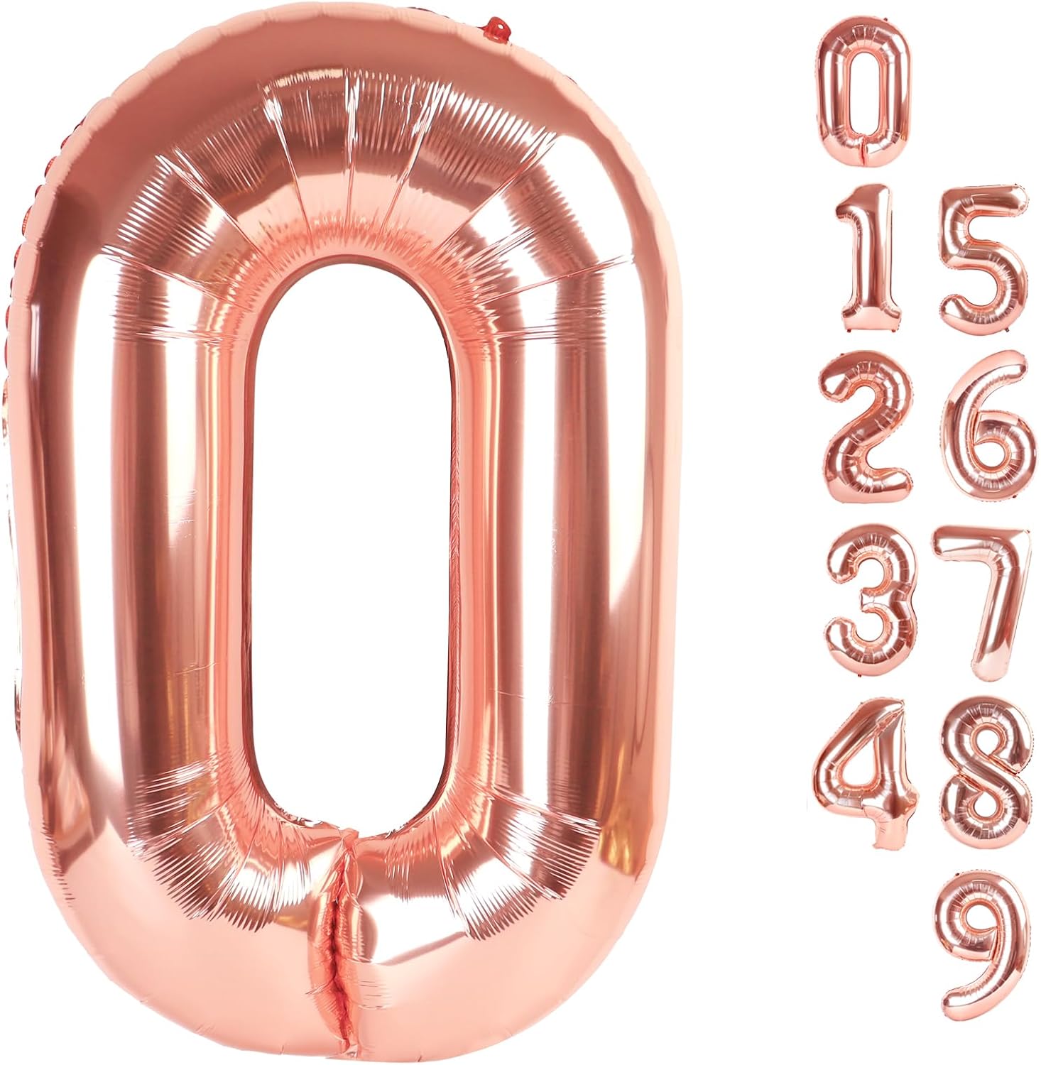 Number 0 Balloons - 40 Inch Rose Gold Birthday & Event Decorations | Perfect for Milestone Celebrations