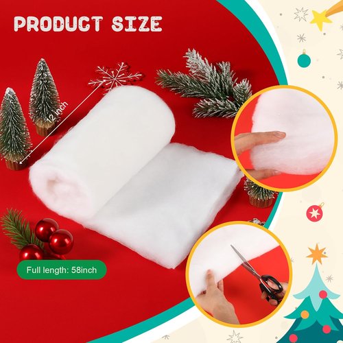 HunnmingRe Quilt Batting - Thick Fluffy Cotton for Sewing & Craft Projects | 58 Inch x 1 Ft