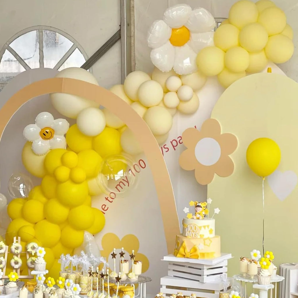Voircoloria Mustard Yellow Balloon Garland Kit - 130pcs Latex Balloons in Various Sizes for Parties