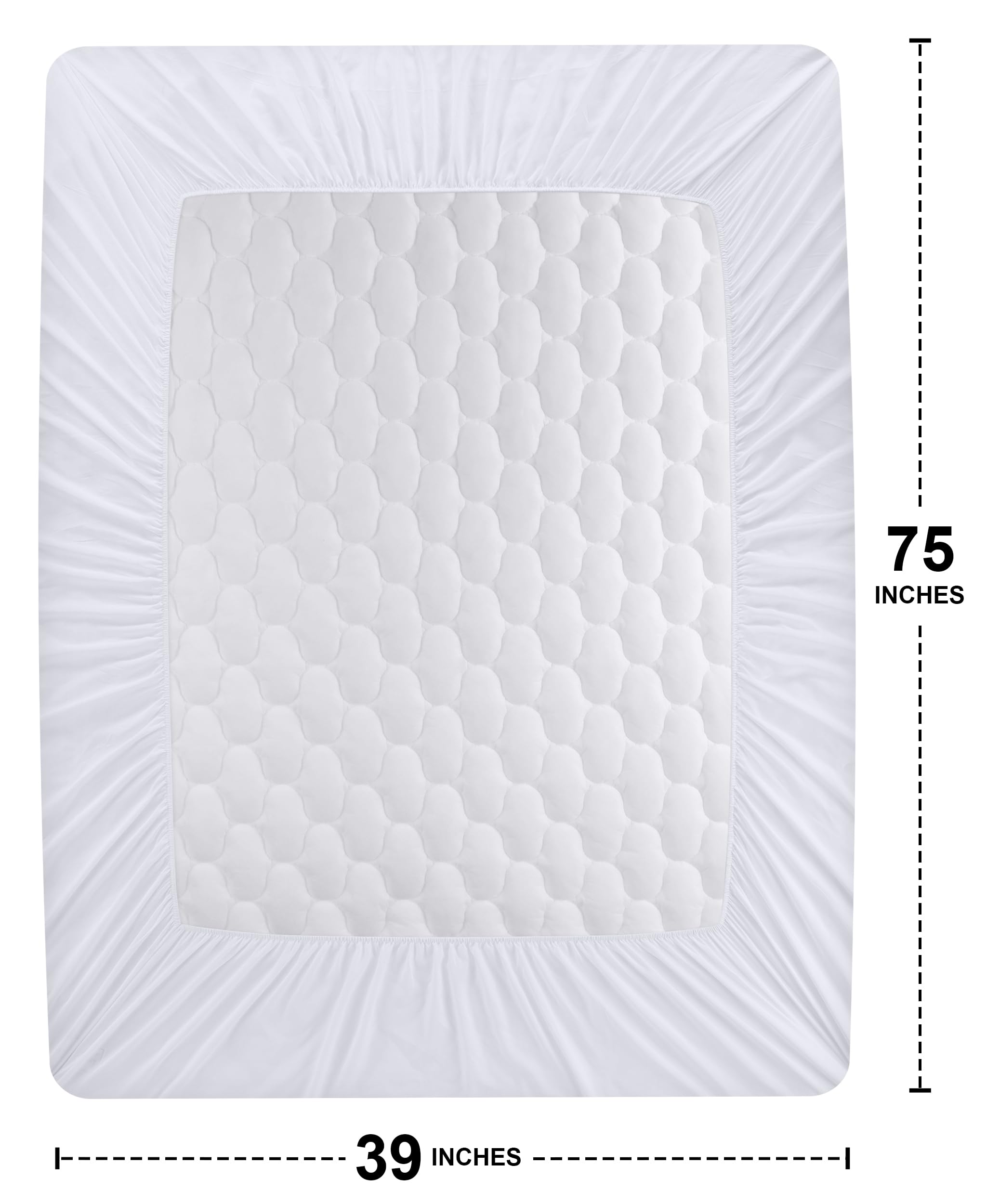 Utopia Bedding 2 Pack Waterproof Mattress Protector, King Mattress Pad, Noiseless Quilted Fitted Cover with Deep Pocket Stretches up to 16 Inches (White)