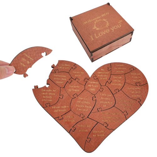 20 Reasons Why I Love You Gift Box, Valentine Romantic Heart Puzzle Box for Him, Her – Valentines, Anniversary Wedding Gifts for Boyfriend, Girlfriend, Husband, Wife Relationship Gifts Ideas