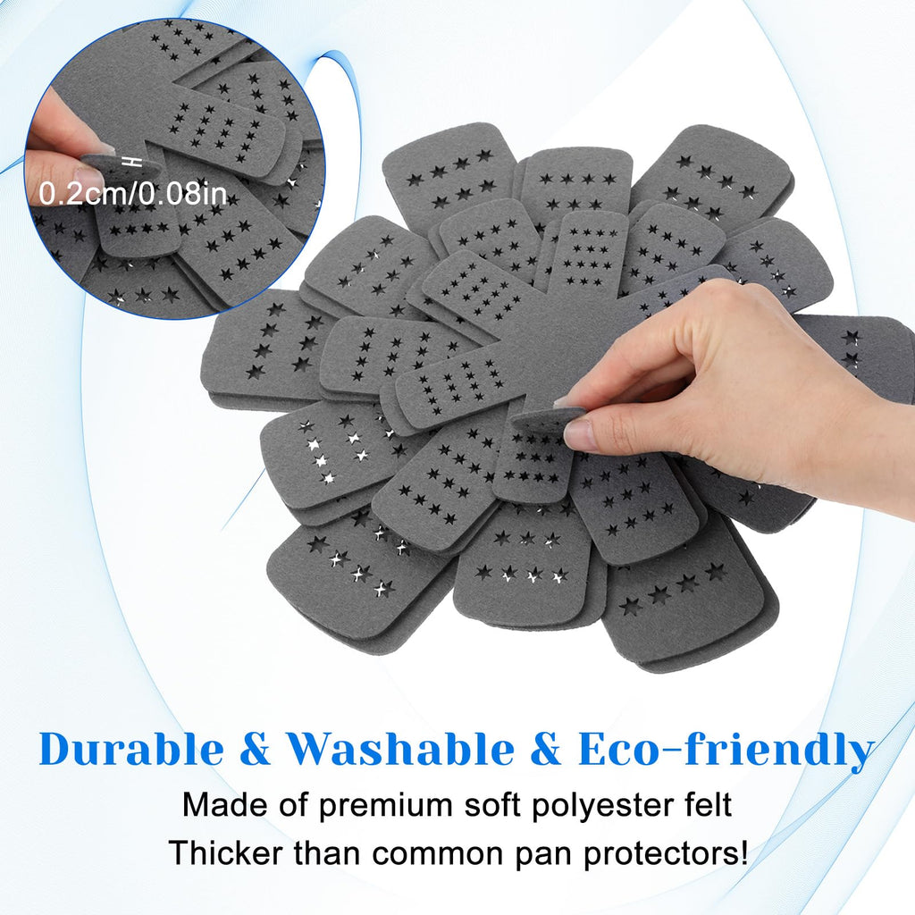 Elegaperma 8pcs Pan Liners for Stacking,Pot and Pan Protectors for Stacking,4 Sizes Pot Protectors Non Stick,Cookware Separators Protector with Stars,Protecting Your Cookware,Gray(6" 8" 10" 12")