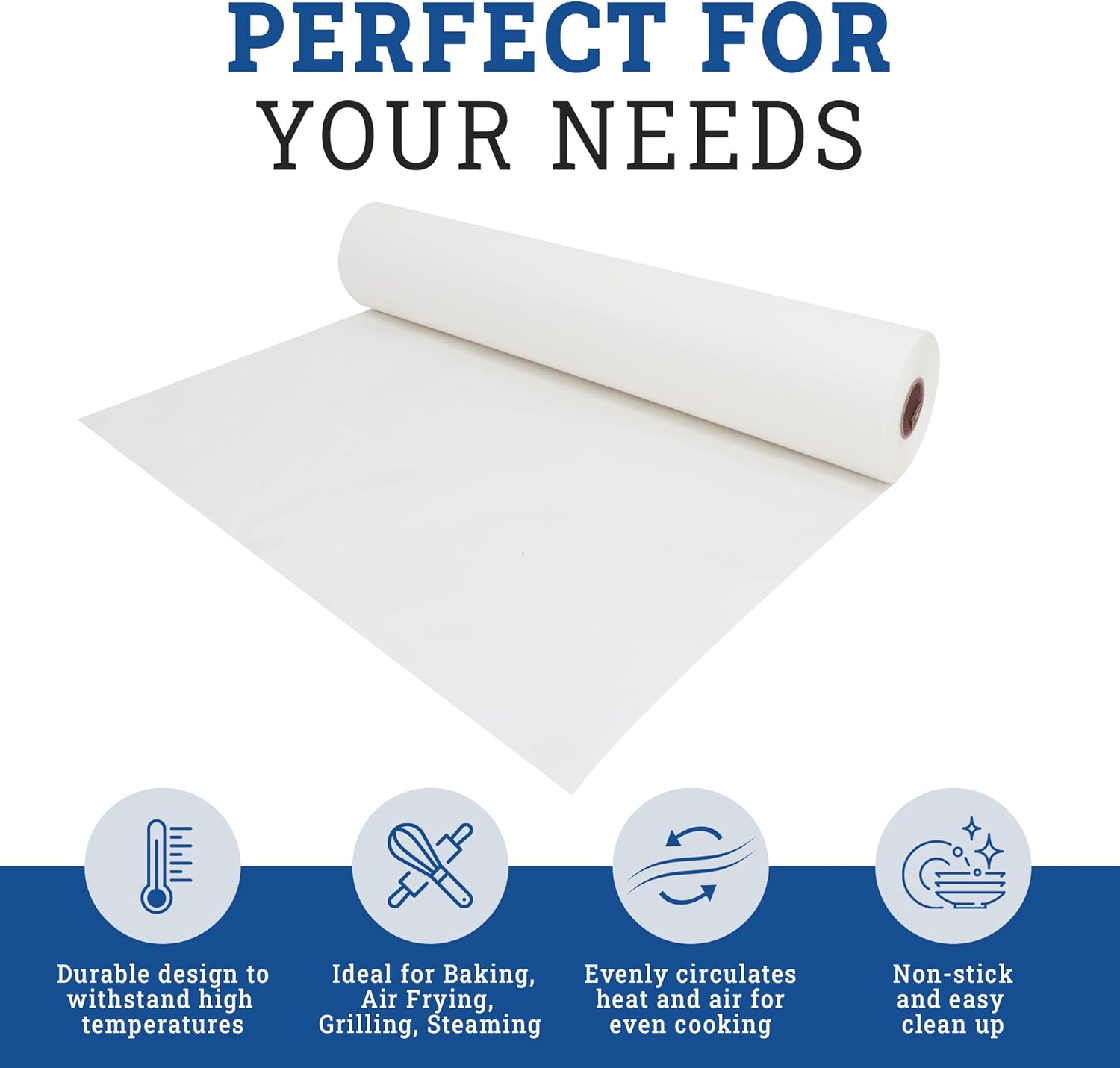 Reli Parchment Paper Roll - Non-Stick Baking Liners with Dispenser Box | 15" x 250 ft | Food Grade for Air Fryer & Grilling