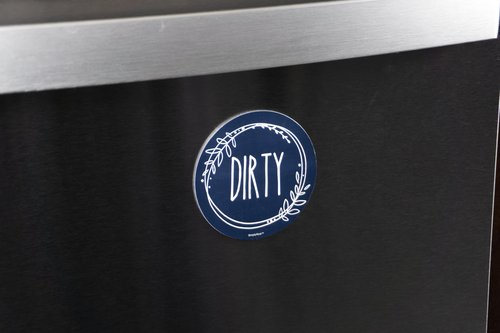 Dishwasher Magnet Clean Dirty Sign, Double-Sided Clean/Dirty for Stainless Steel Dishwashers, White & Blue Magnetic Home and Kitchen Gadgets