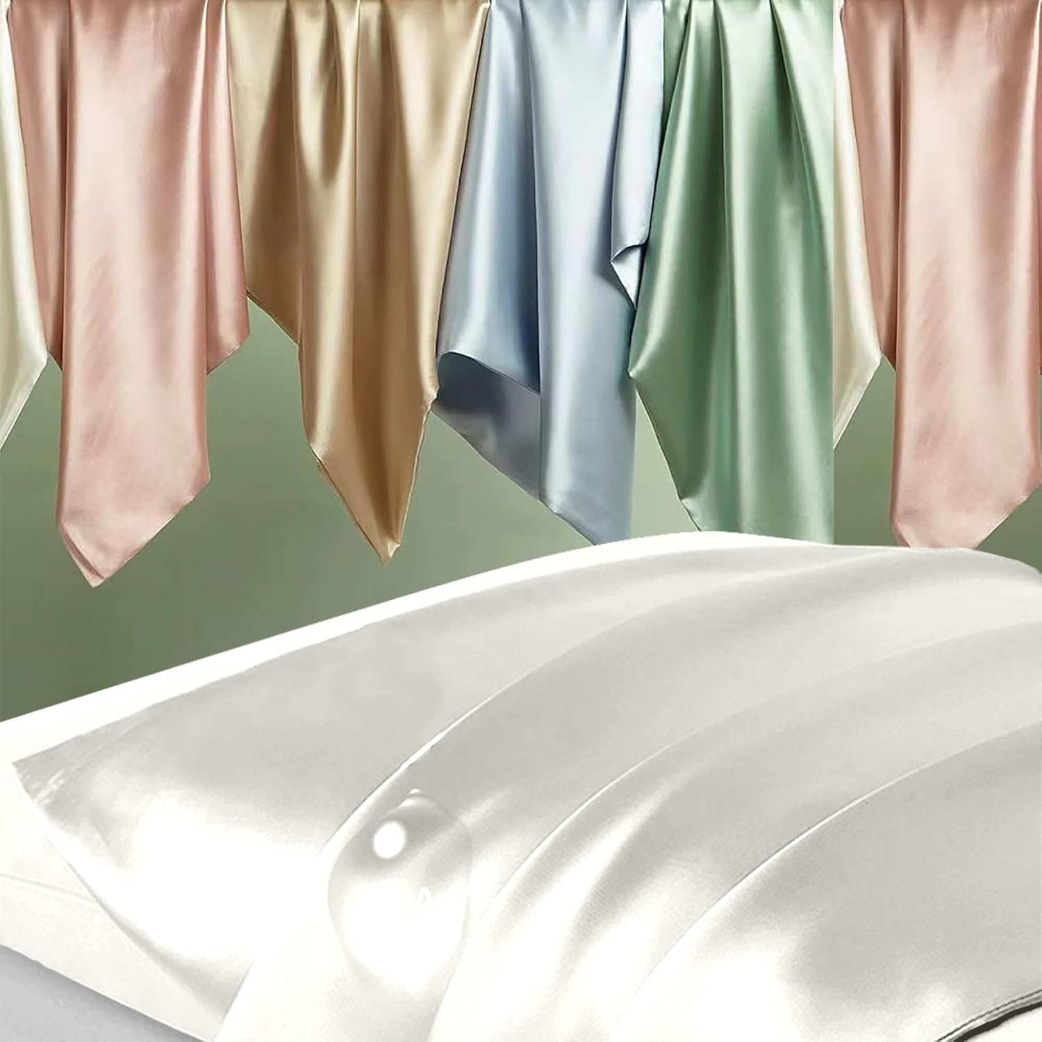 Skiennix Silk Pillowcase Set - Natural Mulberry Silk for Hair & Skin | King Size, Ivory, 2-Pack