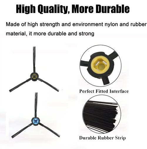 Detetap 6pcs Replacement Side Brushes for Ilife V8 V80 V8S X800 X785 X750 A9S A7 Robot Vacuum Cleaner Accessories 3pairs Left&Right Blue&Yellow