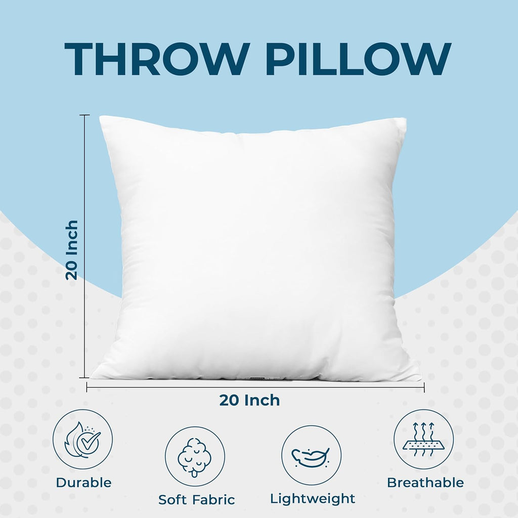 Utopia Bedding Throw Pillows - Set of 4 Decorative 20 x 20 Inch White Pillows for Sofa & Bed