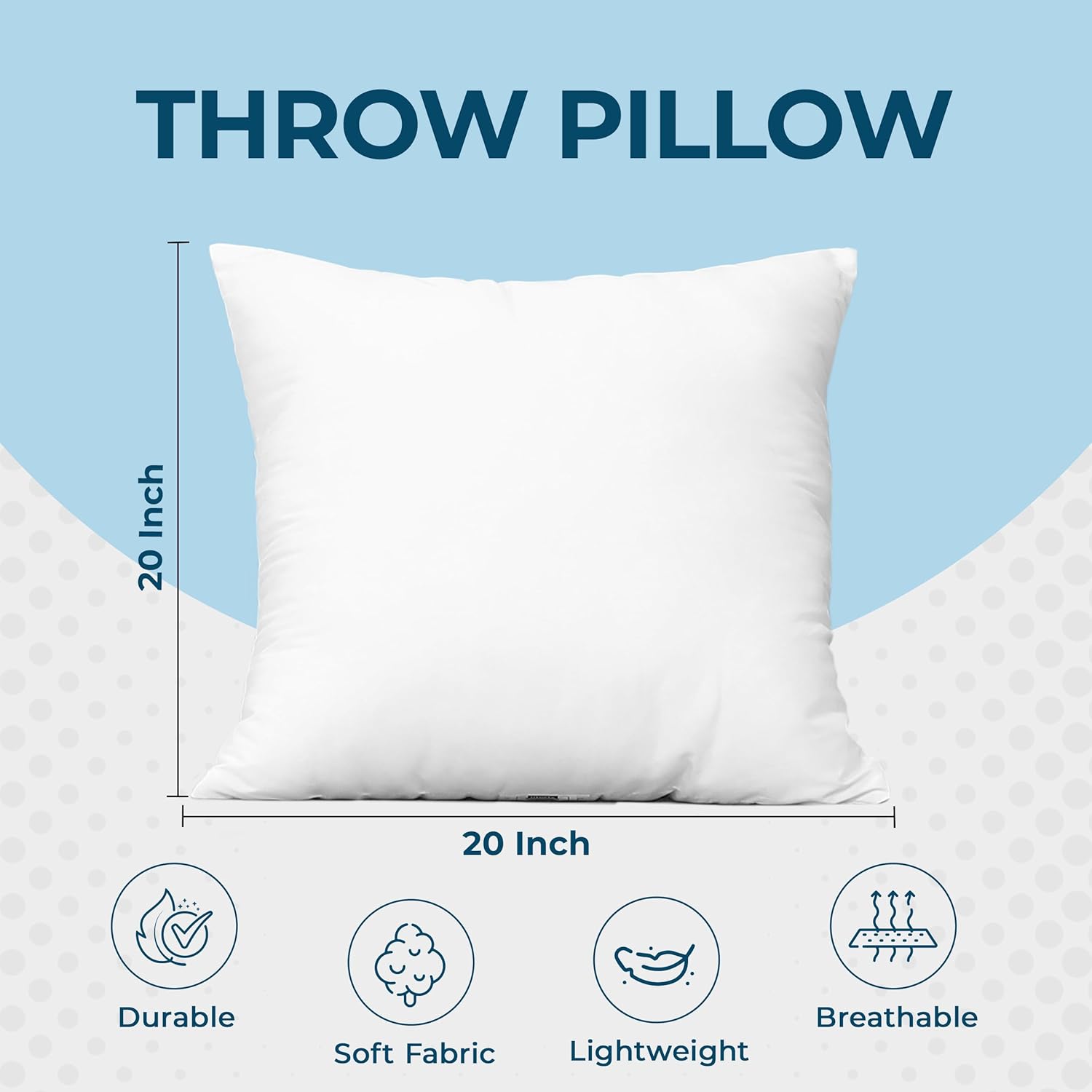 Utopia Bedding Throw Pillows - Set of 4 Decorative 20 x 20 Inch White Pillows for Sofa & Bed