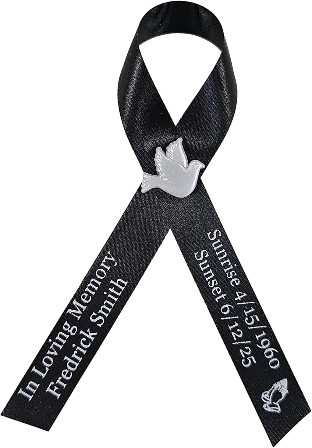 Regine Switzerland Personalized Memorial Ribbon Pins - Custom Cross Design for Celebrating Life | Sympathy Awareness