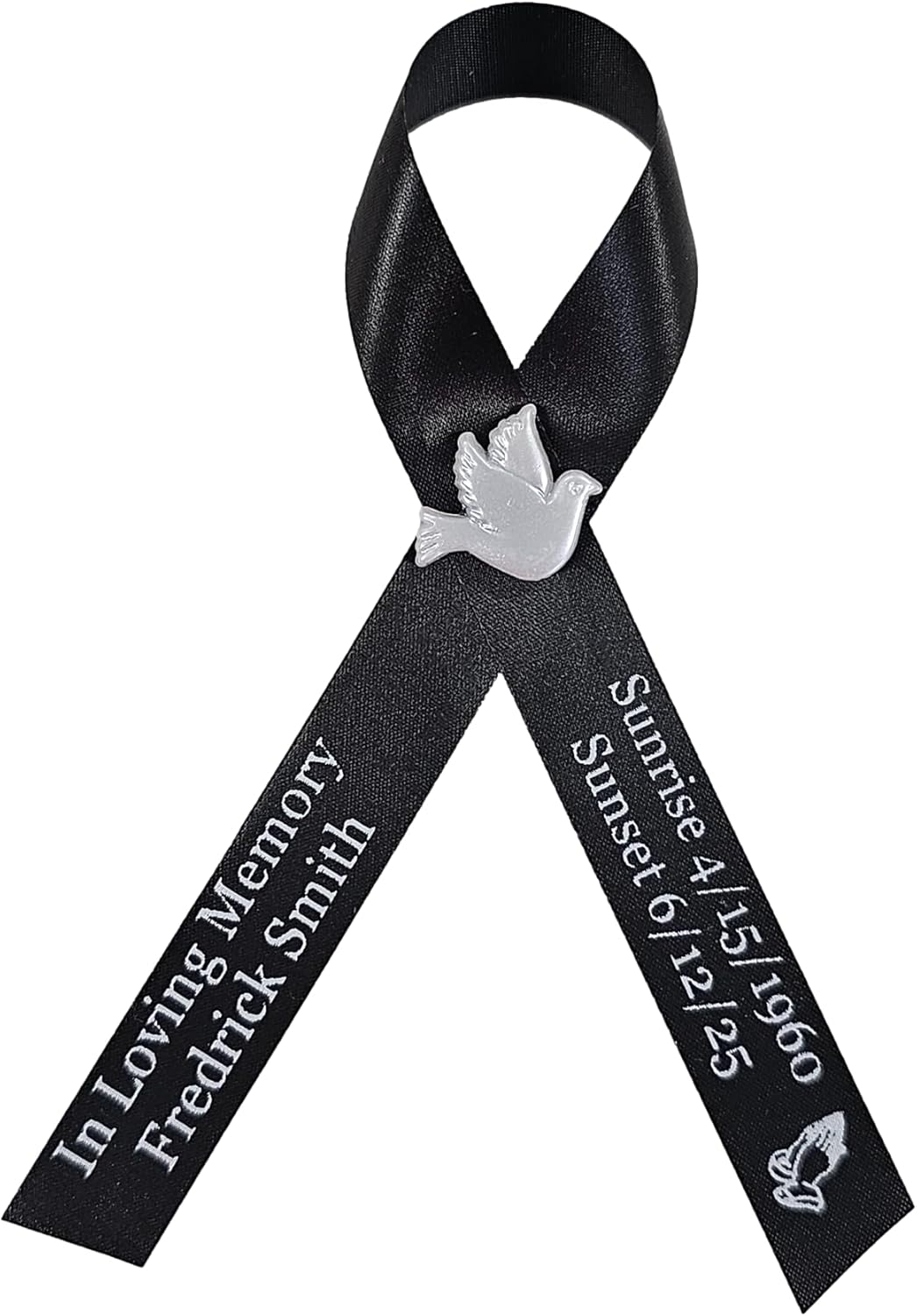 Regine Switzerland Personalized Memorial Ribbon Pins - Custom Cross Design for Celebrating Life | Sympathy Awareness
