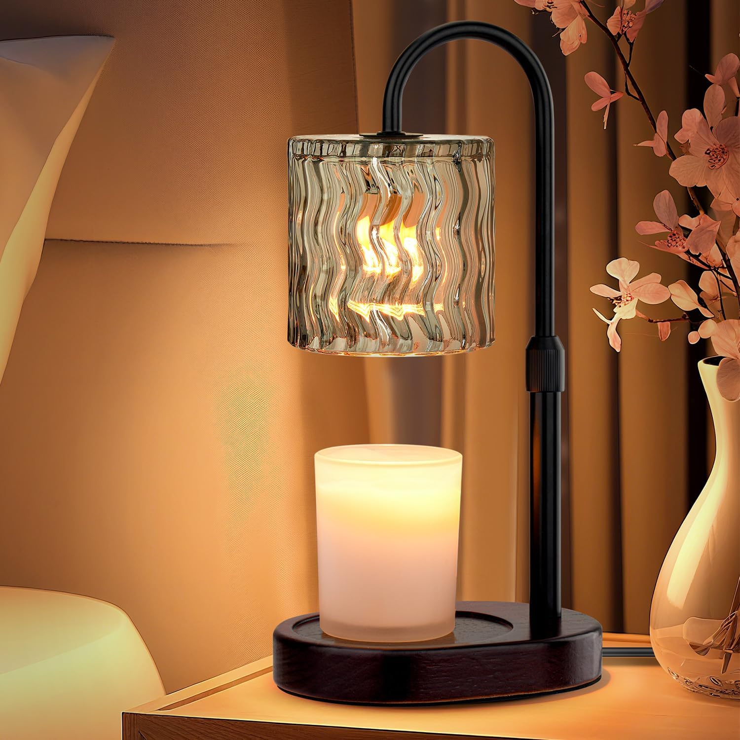 Skiennix Candle Warmer Lamp - Electric Timer & Dimmable Height Adjustable Burner | Scented Wax Melts Home Decor