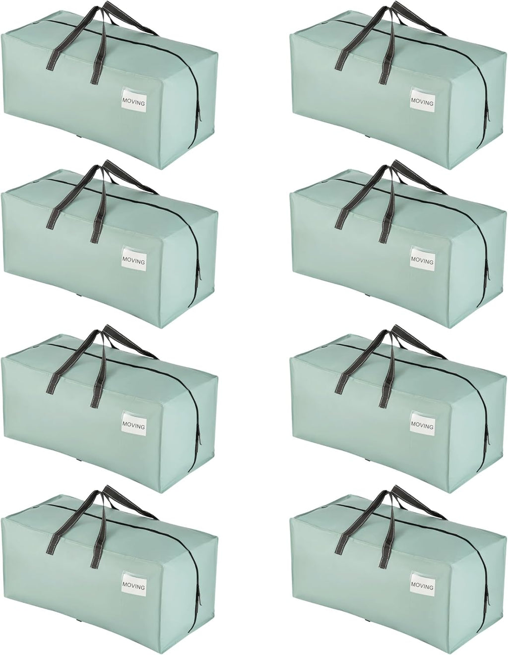 VENO Heavy Duty Moving Bags - 8 Pack with Backpack Straps & Zippers | Extra Large Packing Solution for College Dorms
