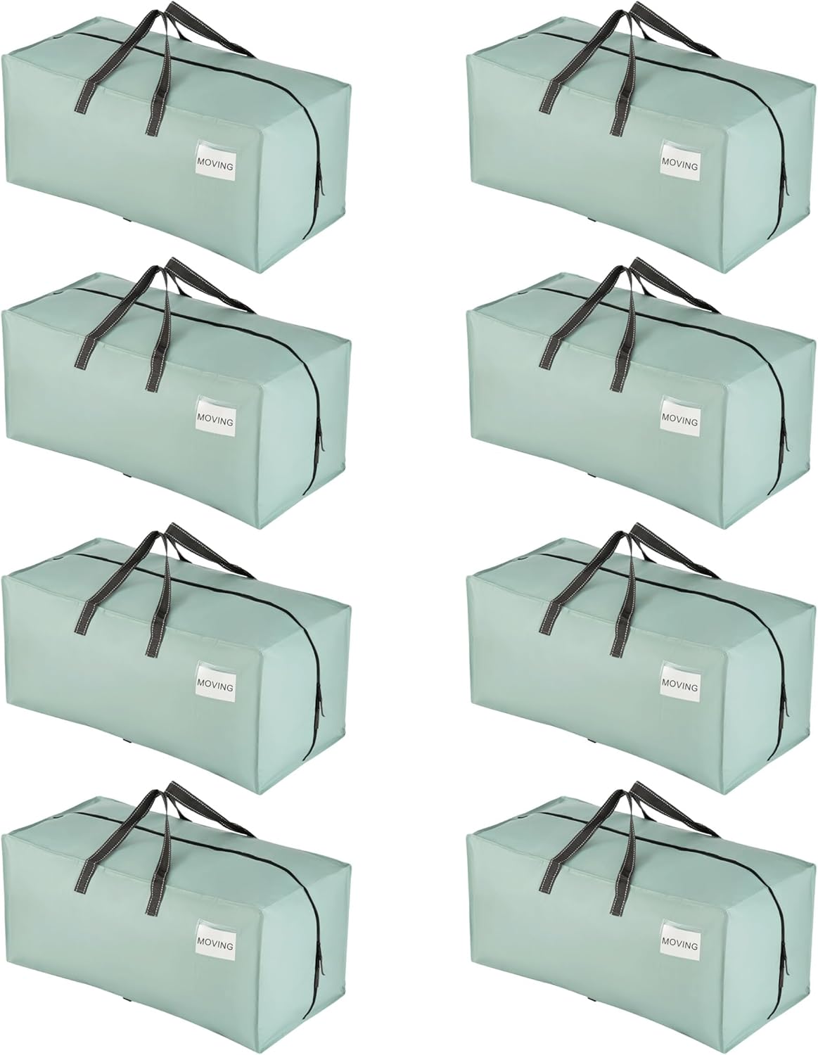 VENO Heavy Duty Moving Bags - 8 Pack with Backpack Straps & Zippers | Extra Large Packing Solution for College Dorms