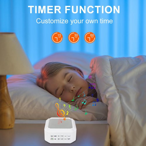 LUXSWAY Sound Machine, White Noise Machine for Adults Kids Baby | 8 Non-looping Sounds | Powered by AC or USB | Timer | Easy to Pocket and Travel – Classic White