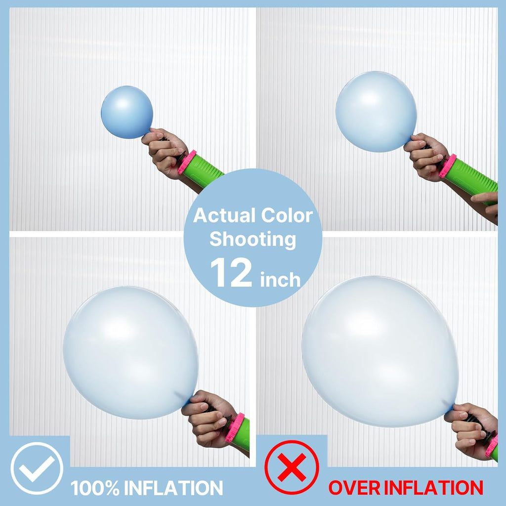 PartyWoo Pearl Light Blue Balloons - 50 Pcs 12 Inch Baby Pastel Blue for Graduation & Baby Showers
