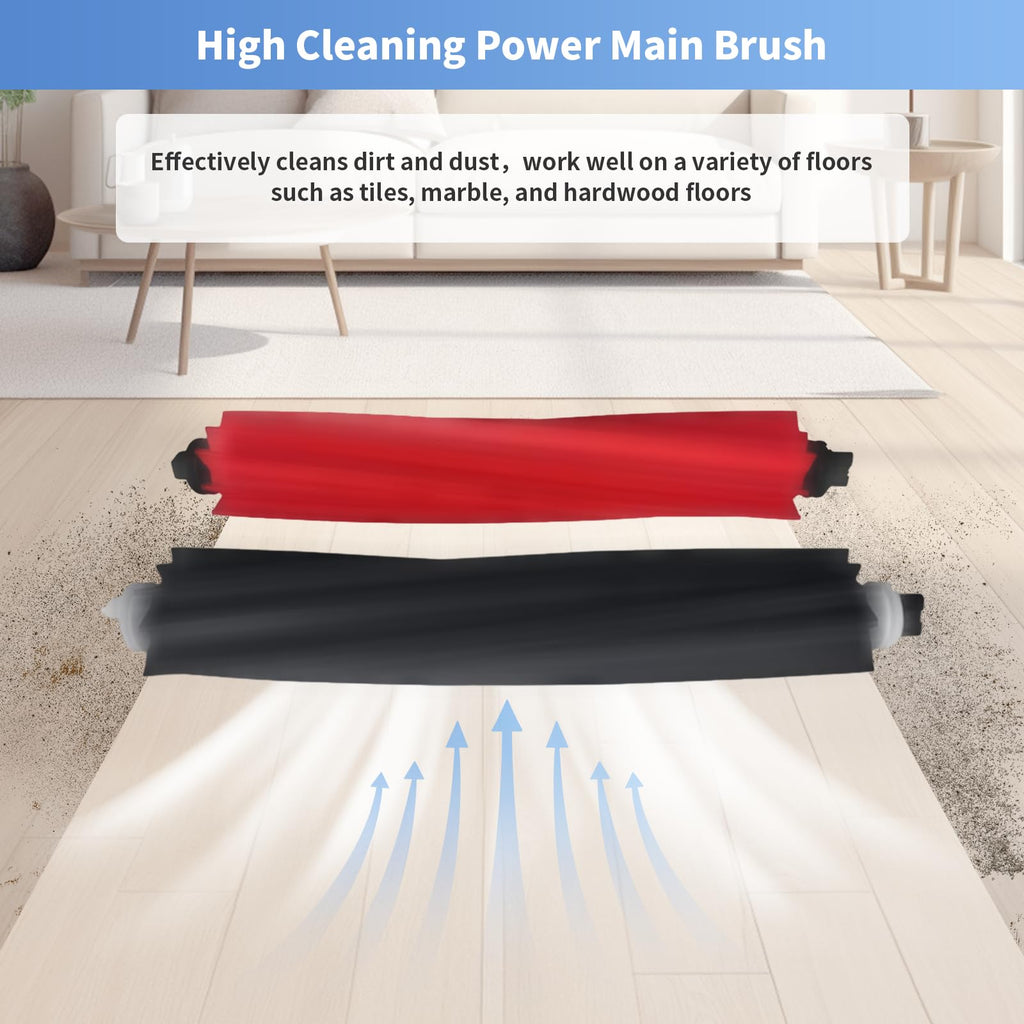 2 Set Dual Main Brush Replacement Parts Compatible with Roborock S8+/S8 Pro Ultra/Q5 Pro+/Q8 Max/Q8 Max+ Robot Vacuum Cleaner Accessories Kit,Replacement Part Roller Brush (2 Main Set)