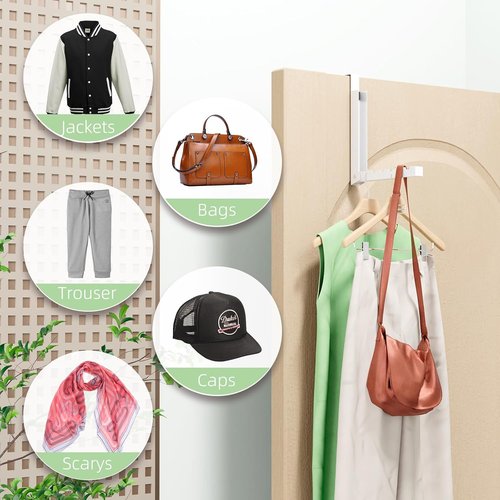 BAKON Over The Door Hanger - Folding Clothes Drying Rack & Coat Rack | Compact 2-Pack for Small Spaces