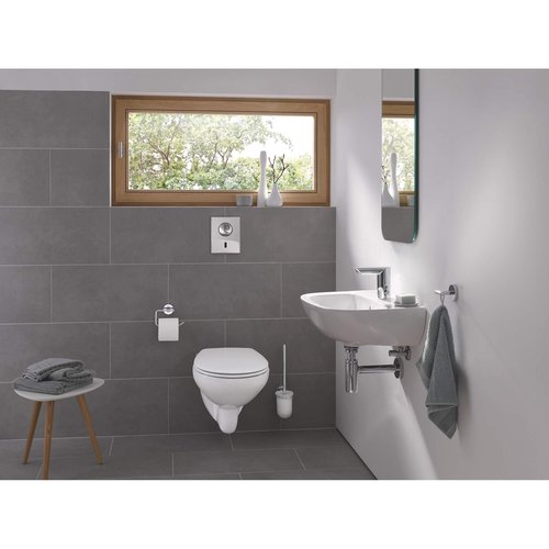 GROHE 40689001 Essentials Wall-Mounted Toilet Paper Holder, Starlight Chrome