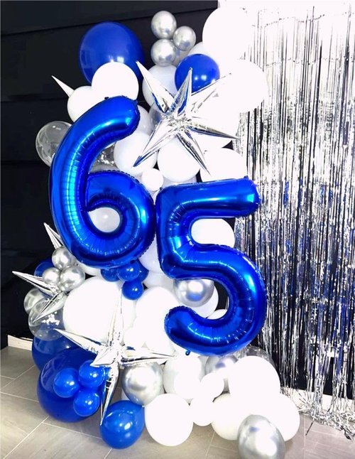 Large Number 5 Birthday Balloon by [Brand Name] - Navy Blue Foil Mylar for 5th, 15th, 25th Celebrations