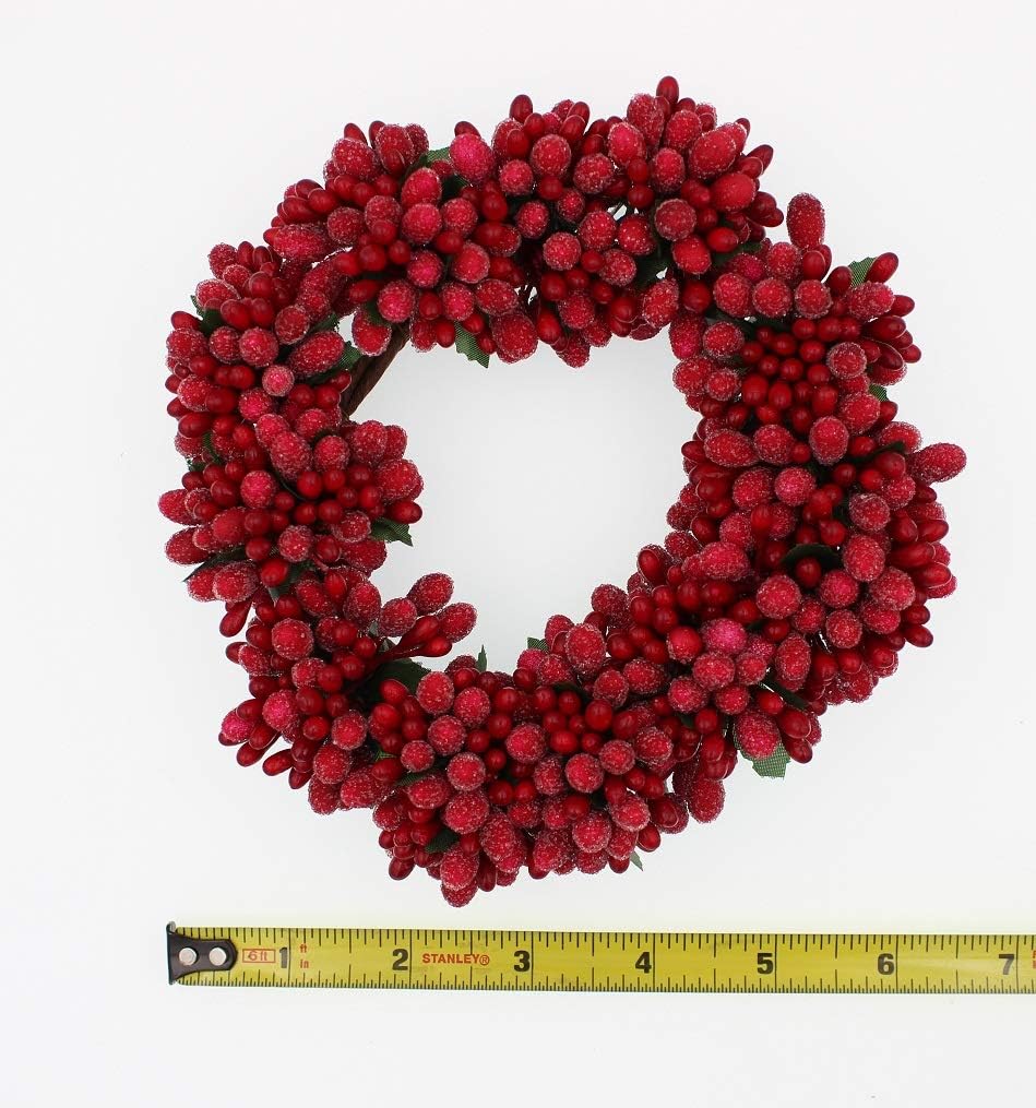 Winterberry Red Beaded Berry Wreath Candle Ring - 6-Inch Decorative Accent by [Brand Name]