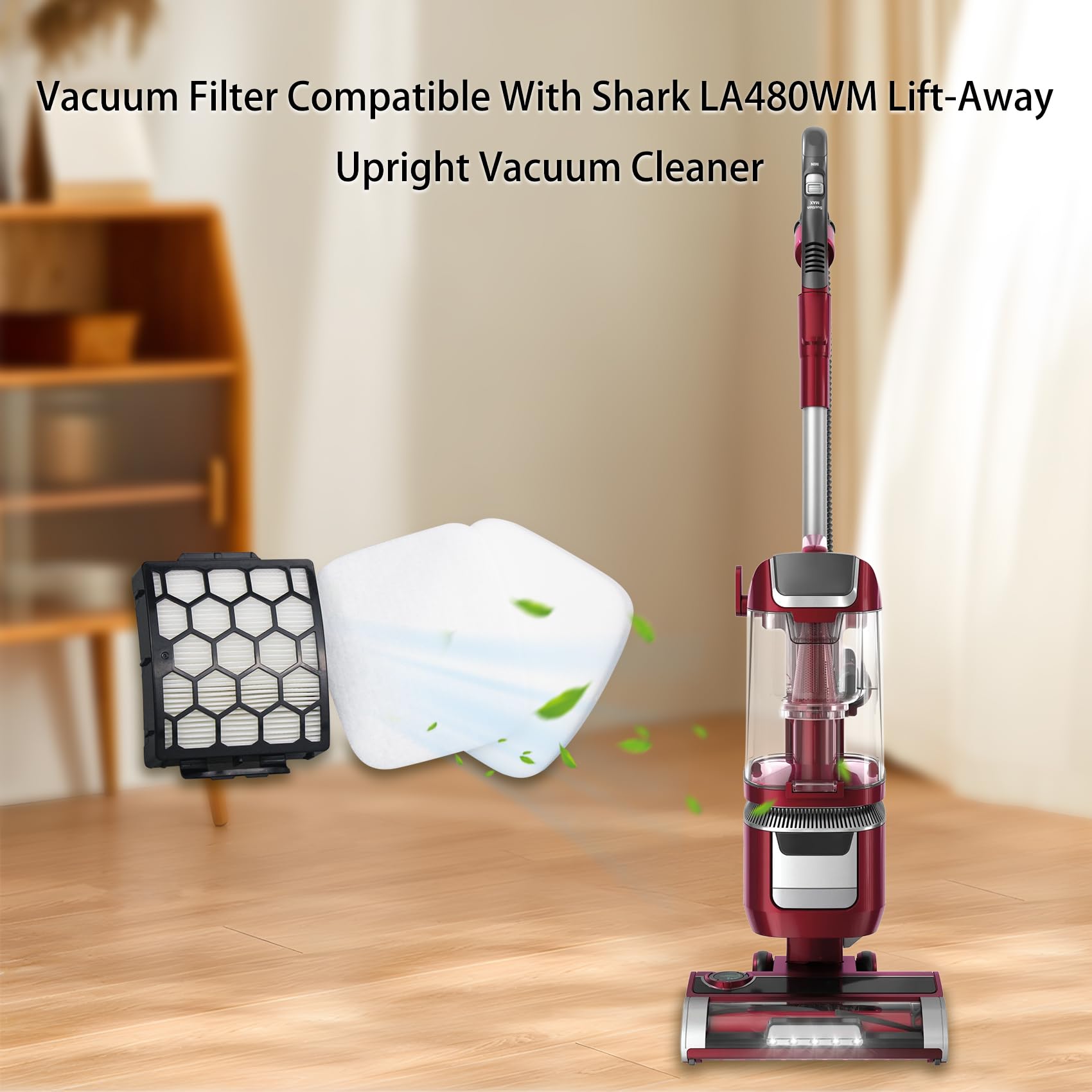 Replacement Filter Compatible with Shark LA480WM Lift-Away Upright Vacuum Cleaner，Part # XHF320 & XFFK602UKT