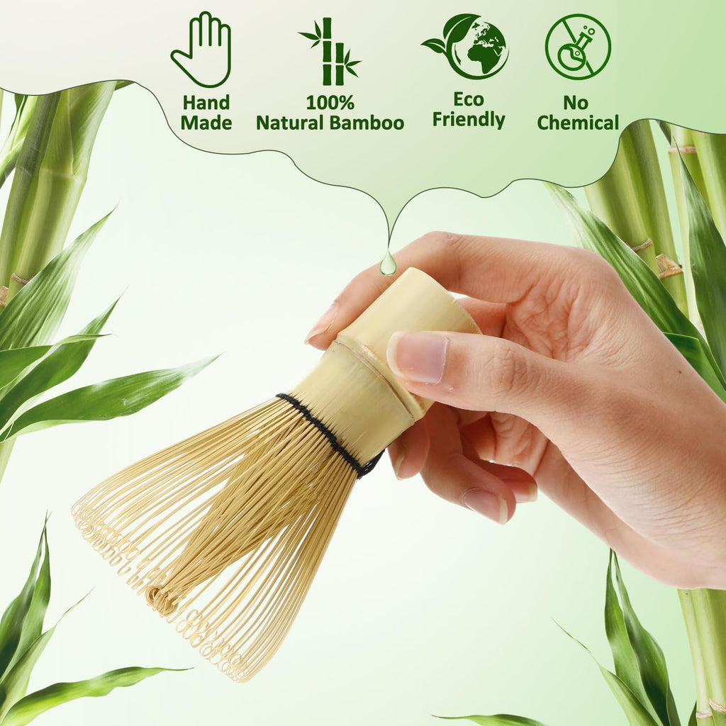 LemonRoad 12 Pcs Matcha Whisk Bulk 100 Prong Bamboo Whisk for Matcha Powder Traditional Japanese Chasen Handcrafted Organic Bamboo Stirrer Mixer Brush Authentic Ceremonial Tea Preparation Starter