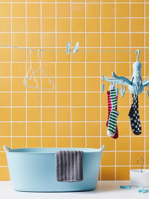 IKEA ASIA PRESSA Hanging Dryer 16 Clothes pegs Turquoise