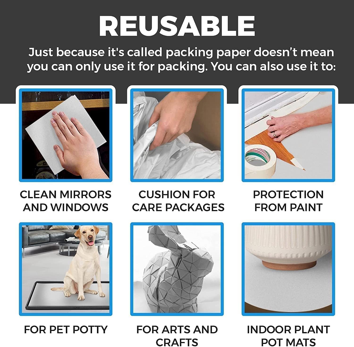Packing Paper - 100 Sheets Newsprint for Moving & Wrapping | Essential Packing Supplies (12 x 24 in)
