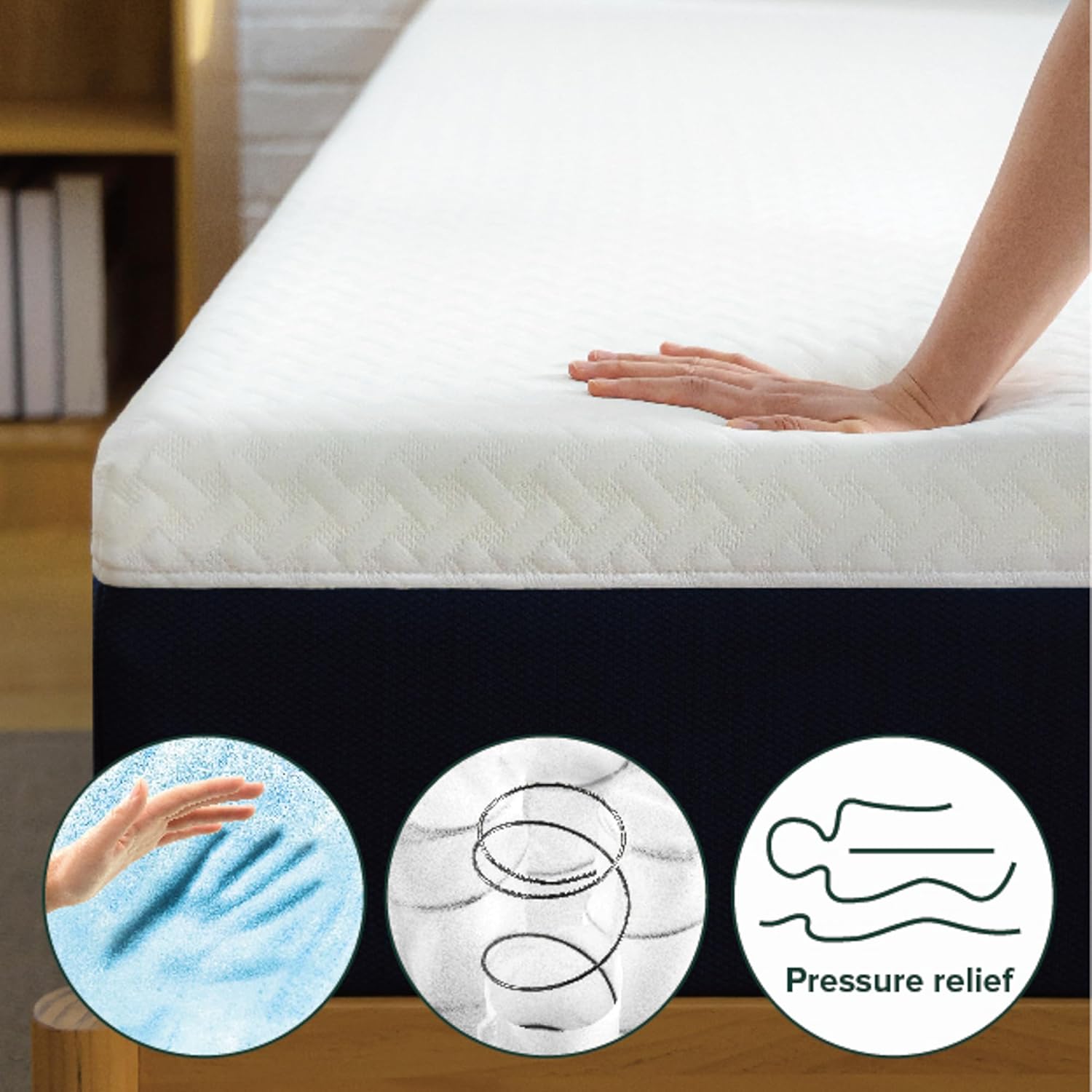 ZINUS 12 Inch King Hybrid Mattress - Cooling Comfort, Medium Firm, Fiberglass Free, Motion Isolation