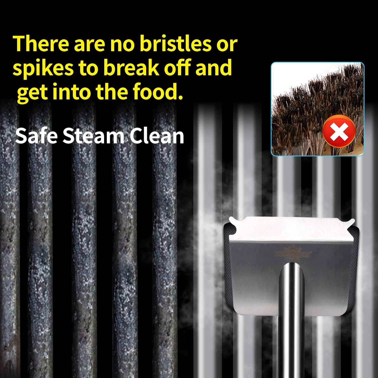 XUDAKAIXIN Grill Brush - Bristle-Free Steam Cleaner for Outdoor BBQ | Ultra Safe & Efficient Cleaning Tool