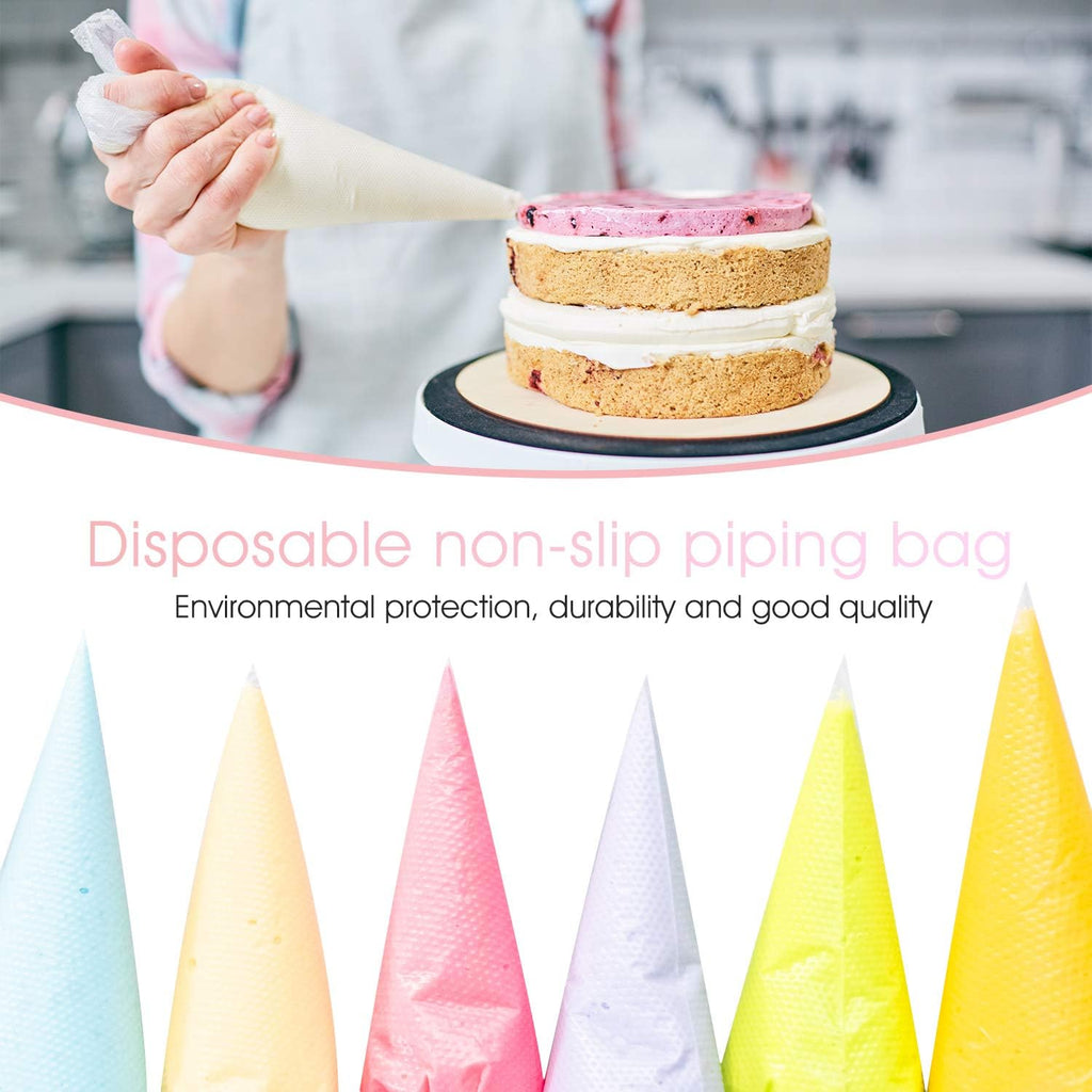 VolksRose 18-Inch Disposable Piping Bags - 100 Pcs Anti-Burst, Non-Slip Design for Cake Decorating & Icing