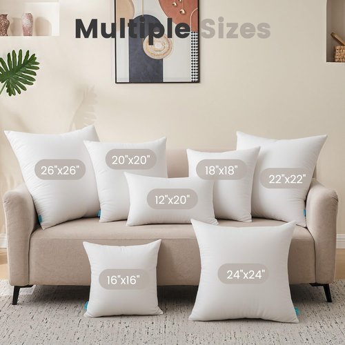 QUIETSEA 12x20 Pillow Inserts, Pack of 2 Lumbar Throw Pillow Inserts, Fluffy and Soft Rectangle Decorative Pillows for Bed, Couch and Sofa