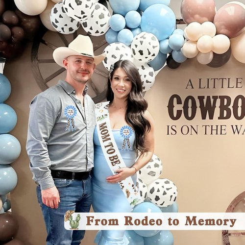 Lopeastar Cowboy Baby Shower Decorations Mom to Be Sash Dad to Be Corsage Set, Western Baby Shower A Little Cowboy is on the Way Mommy to Be Sash Baby Shower Sash Gift Keepsake