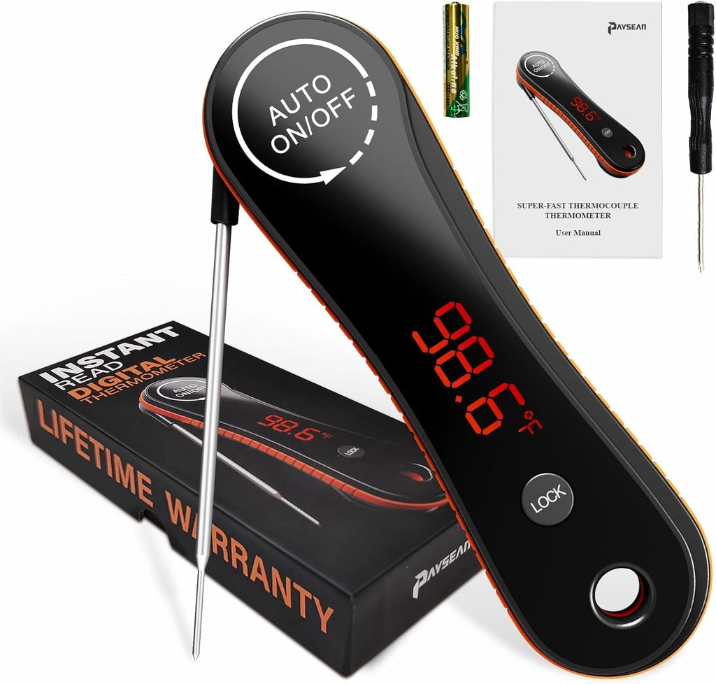 Paysean Digital Meat Thermometer - Instant Read in 0.5 Seconds | Perfect for Grilling, BBQ, and Candy