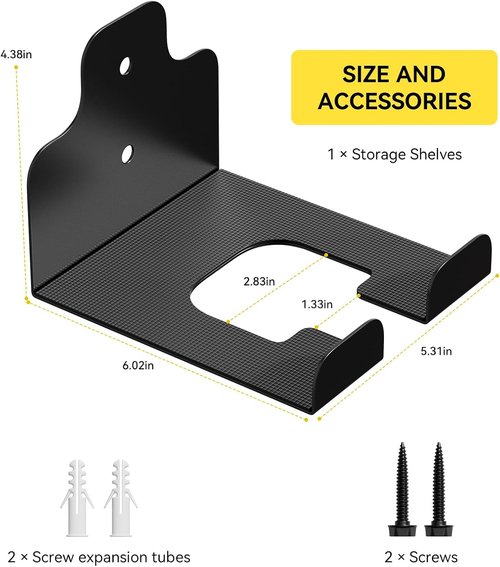 JNIHEEP Garage Organizer - Wall-Mounted Trimmer Rack for Garden Tools | 3-Pack Weed Whacker Holder