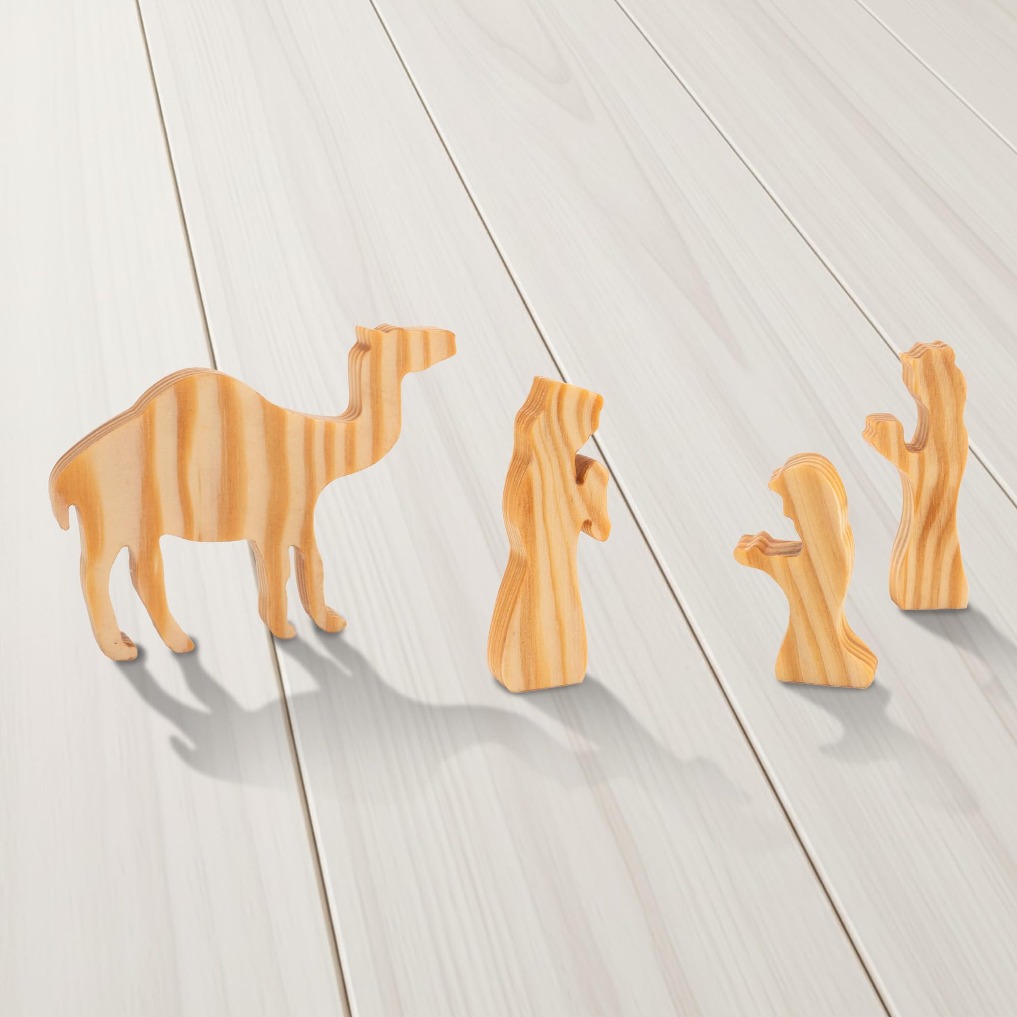 Wooden Nativity Set – Nativity sets & figures | Xmas nativity set – christian christmas decor – Christmas Décor 2025 – Natural Solid Wood Tabletop – Xmas christian set