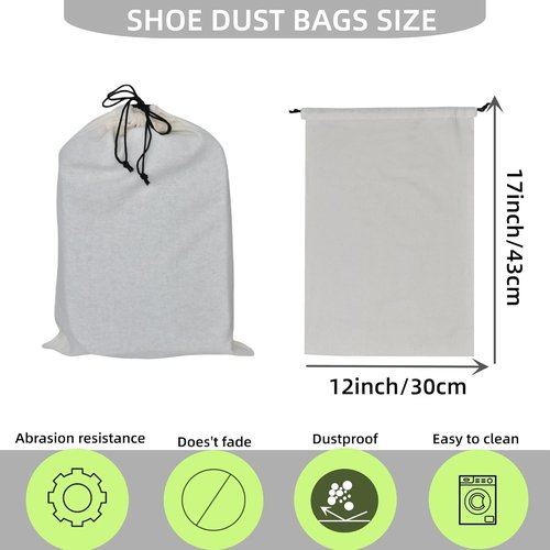 GONGKANGYUAN Shoe Bags for Travel - Flannel Drawstring Pouch for Men & Women | 2 Pack