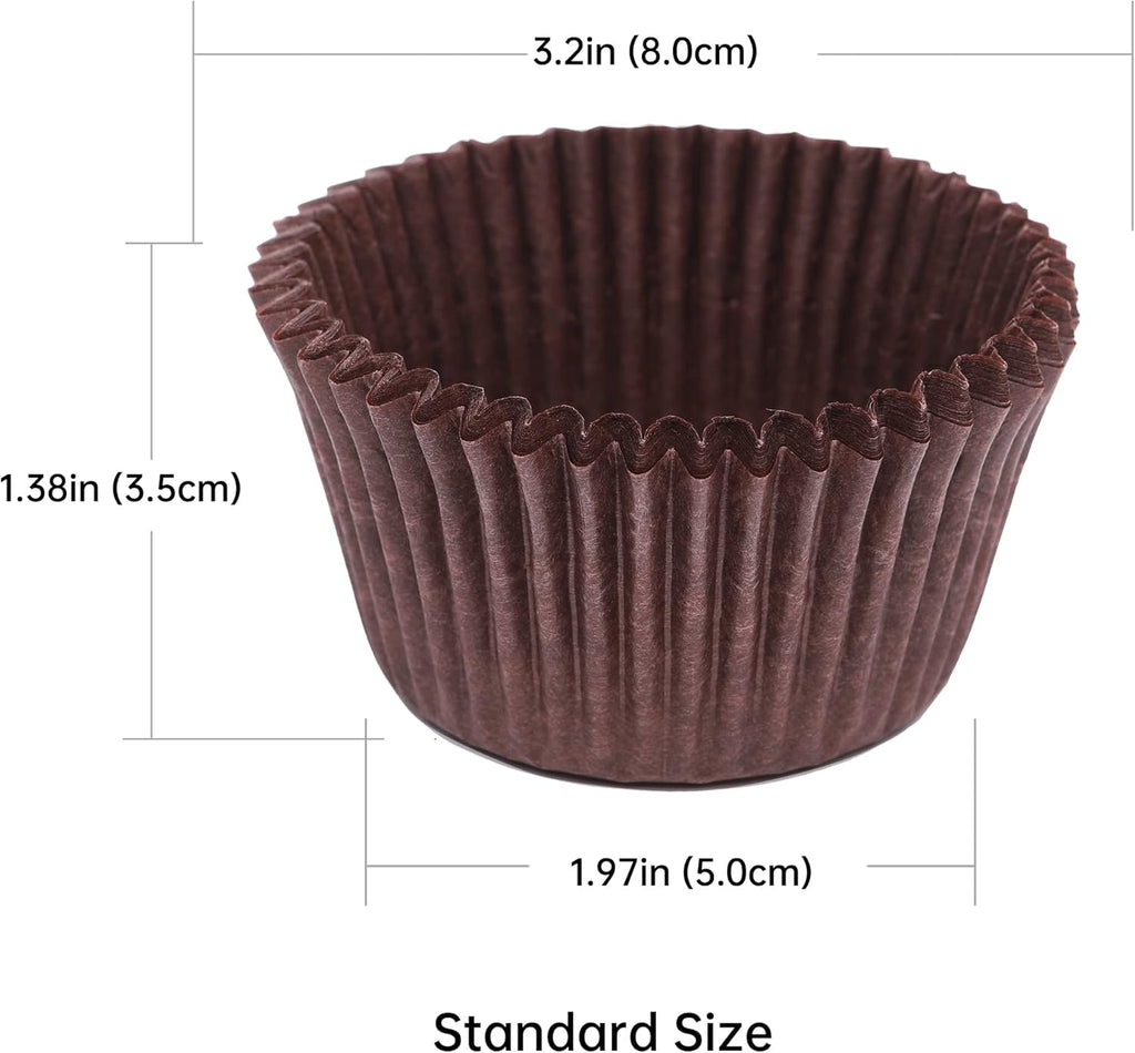 Bake Choice 200pcs Rainbow Cupcake Liners - Food-Grade Greaseproof Muffin Wrappers for Baking & Decorations