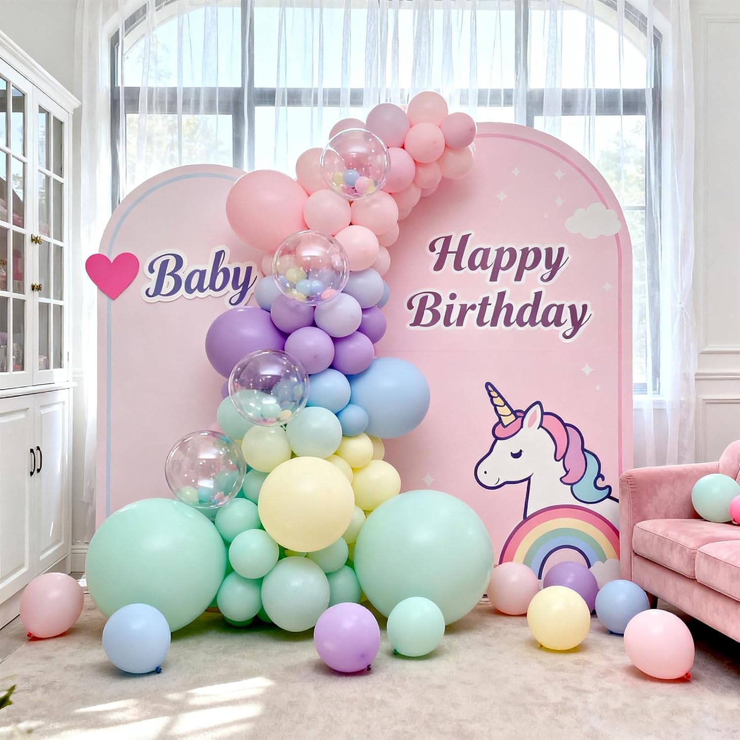 Patimate Pastel Balloons - 100 Pack 12-Inch Round Macaron Color Latex Balloons for Parties & Events