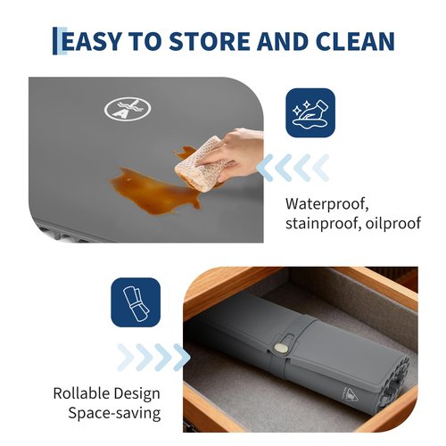 Garvee 3rd Gen Upgraded Food Warming Mat, AB Dual Zone Independent Heating, 24" x15" Electric Warming Tray with 6 Temp Levels & 1-3H Timer, Portable Food Warmer for Parties Buffet, Easy to Clean, Grey