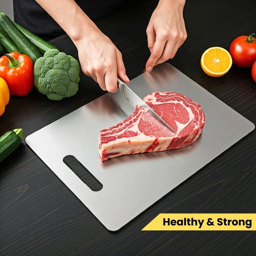 Titanium Cutting Board, 100% Pure Titanium Cutting Boards for Kitchen – Non Stick, Food-Grade, Hygiene & Durability Chopping Mat, Double Sided Chopping Board, Dishwasher Safe (12 x 8 inch)