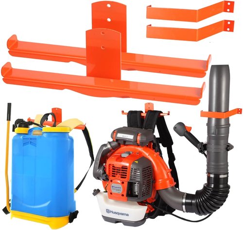 Heavy Duty Backpack Blower Rack by [Brand Name] - Space-Saving Wall Mount with Dual-Sided Hooks | 330lbs Load Capacity