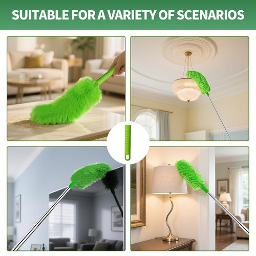 dusters for Cleaning extendable Long Handle，Webster Cobweb Duster with Extension Pole，Spider Web Remover Brush with Pole，Outdoor Web Cleaner Outside for use on Ceilings, cabinets, Walls, Light
