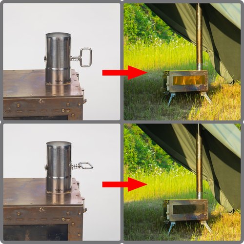 FireHiking Stove Pipe with Damper 2.36 inch Control Stainless Steel Chimney Pipe for Vent Smoke & Exhaust