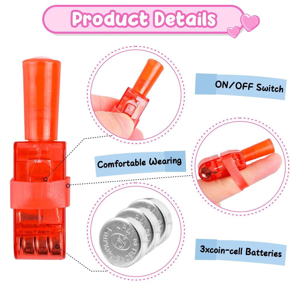 MOVINPE Valentines Day Exchange Gifts for Kids Classroom, 28 Packs Finger Lights with Valentines Cards - Light Up Finger Flashlights Valentine Day Gifts School Party Favors Class Prizes Bulk Space